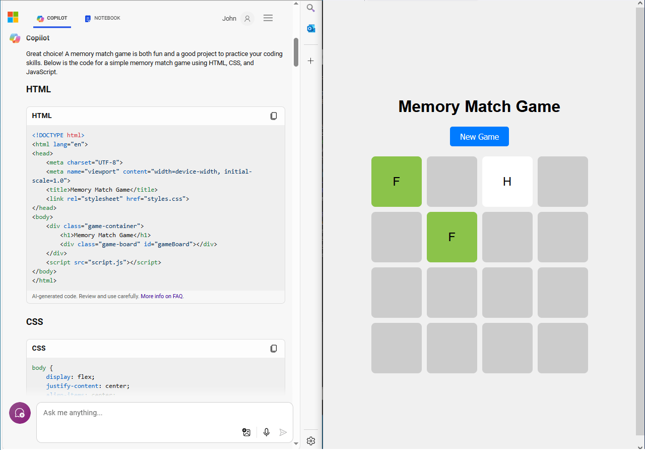 I built a game in 28 minutes using Copilot