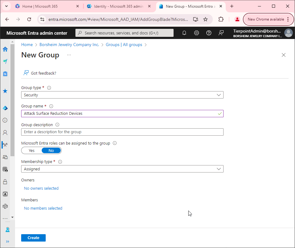 How to create a group to use in Microsoft Intune